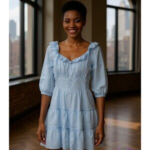 Disney Little Mermaid Hot Topic Large Blue Dress Cottage Kawaii Corset Ruffles